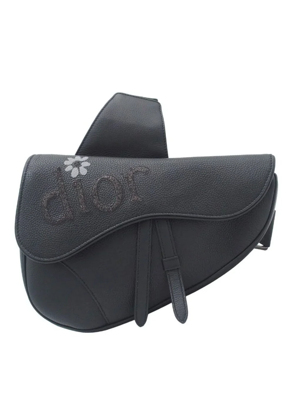 Dior Saddle Bag Black Leather Erl Eli Russell Lynettes Collaboration Embroidery